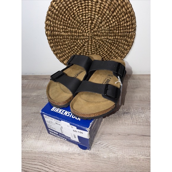 NIB Birkenstock Arizona BS US W10/M 8 Unisex Sandals Black-Flor Narrow+Regular main image 5